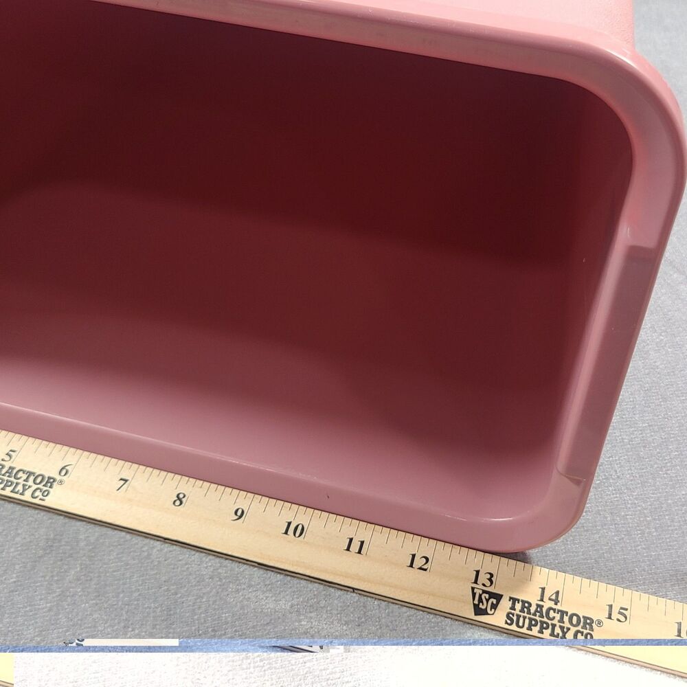 Vintage Rubbermaid Pink Plastic Rectangular Kitchen Wastebasket Trashcan #2845 - Picture 7 of 7